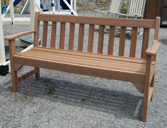 5' Woodgrain Poly Garden Bench