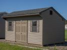 10x16 Cottage Style Storage Shed with Java Brown Vinyl Siding